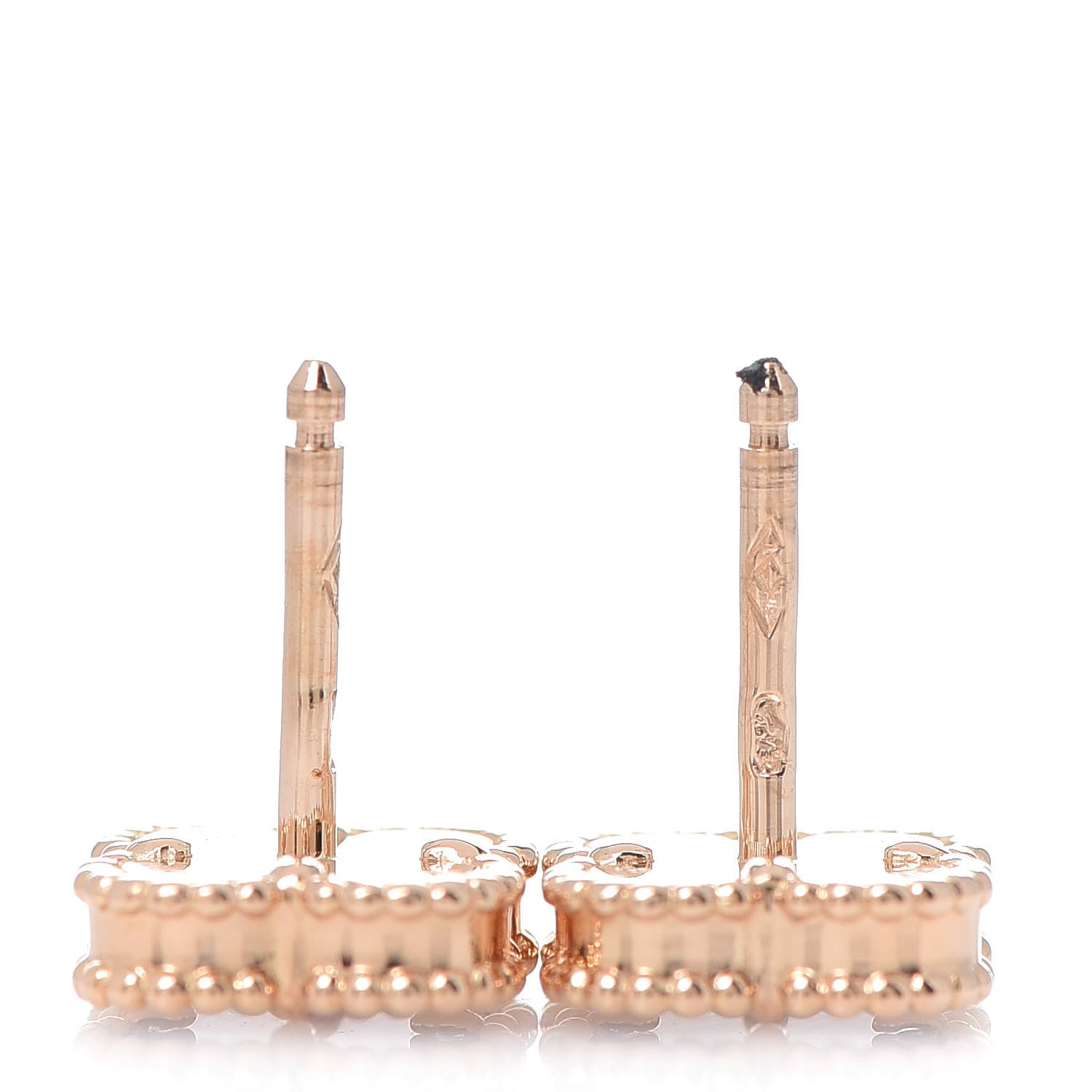 Van Cleef & Arpels 18K Rose Gold Carnelian Sweet Alhambra Earrings 3 of 5