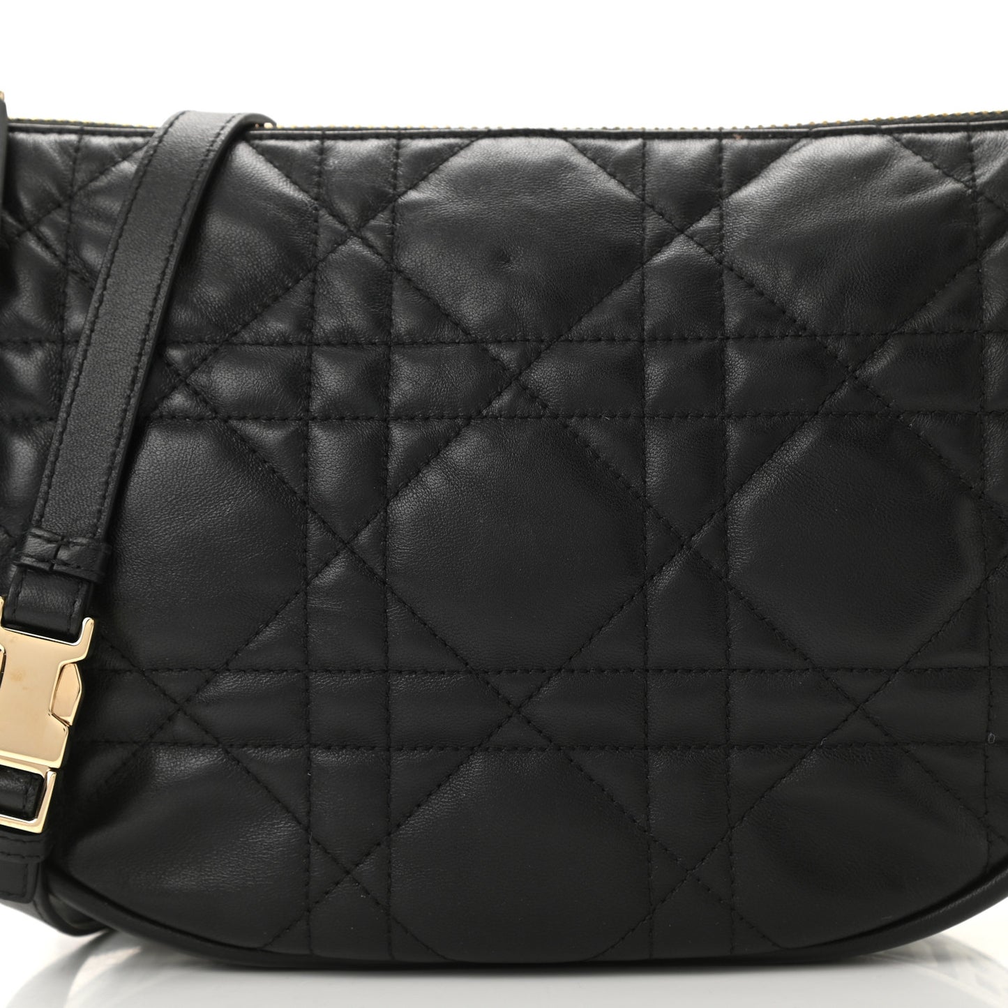 Lambskin Cannage Medium Dior Vibe Hobo Bag Black