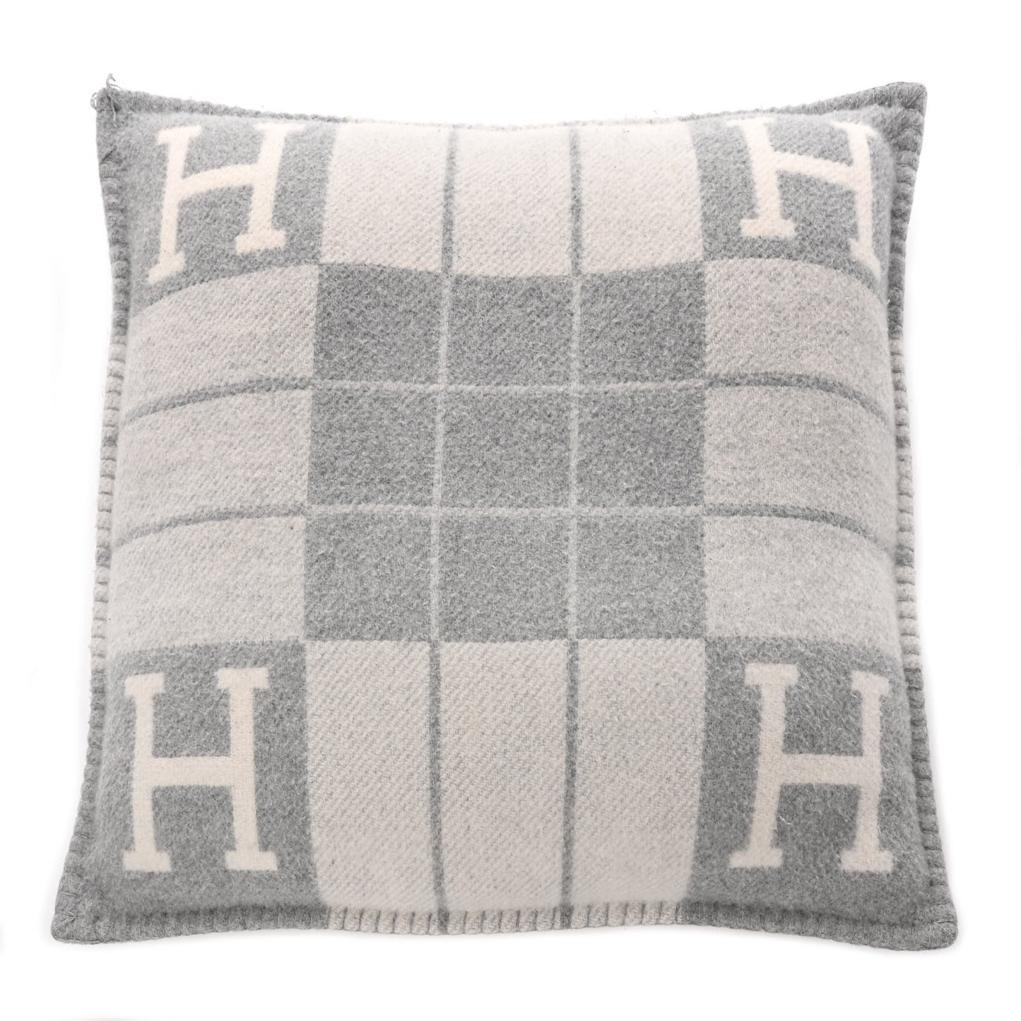Wool Cashmere Avalon III Pillow PM Ecru Gris Clair