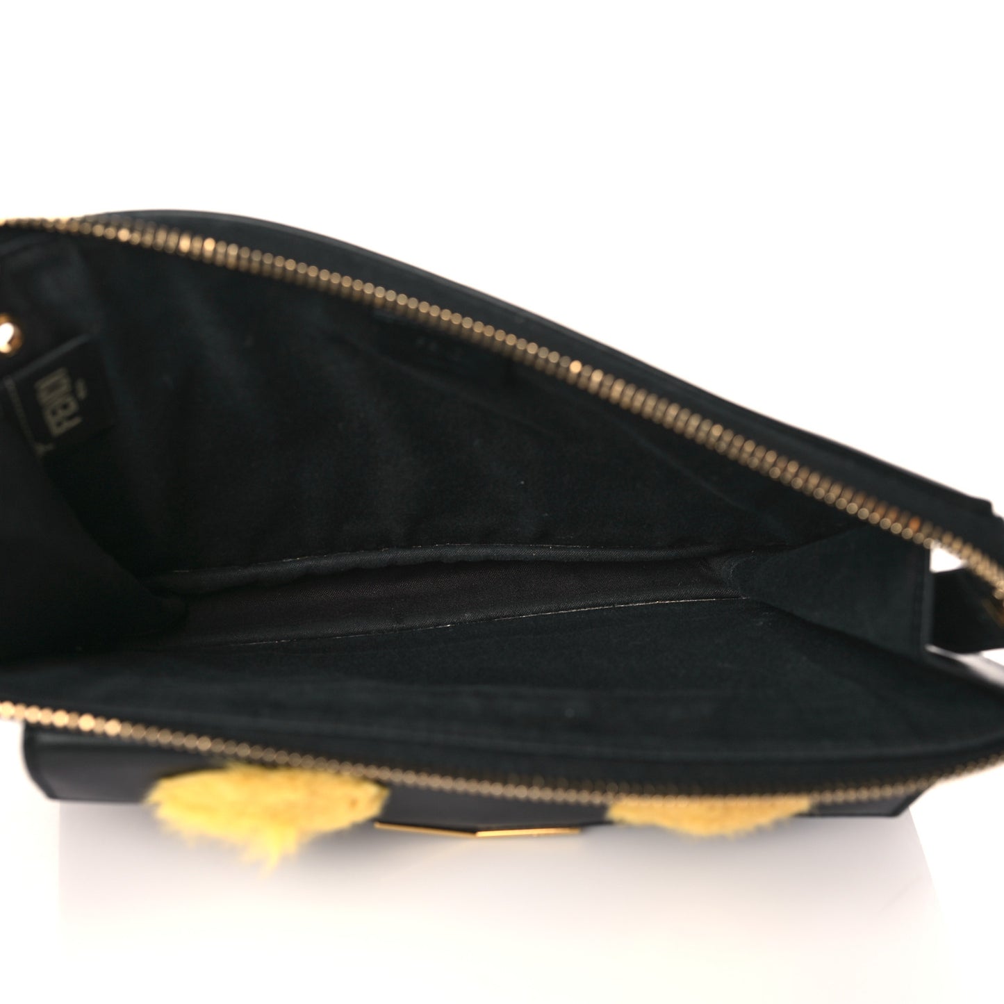 Vitello Dolce Fox Fur Monster Eyes Mini 2Jours Pouch Black Yellow