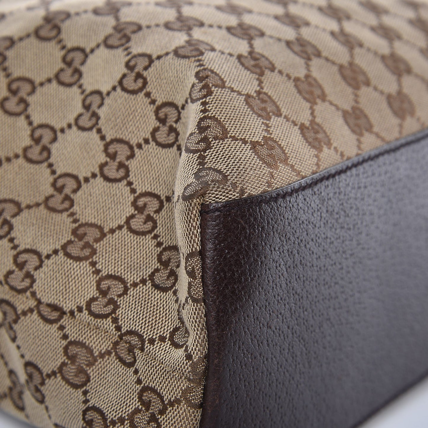 GG Monogram Large Web Handle Vertical Tote Dark Brown