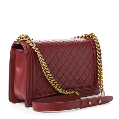 Chanel Lambskin Quilted New Medium Boy Flap Dark Red 3 of 11
