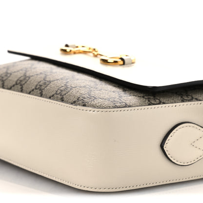 Gucci GG Supreme Monogram Small Horsebit 1955 Shoulder Bag Beige Mystic White 10 of 10