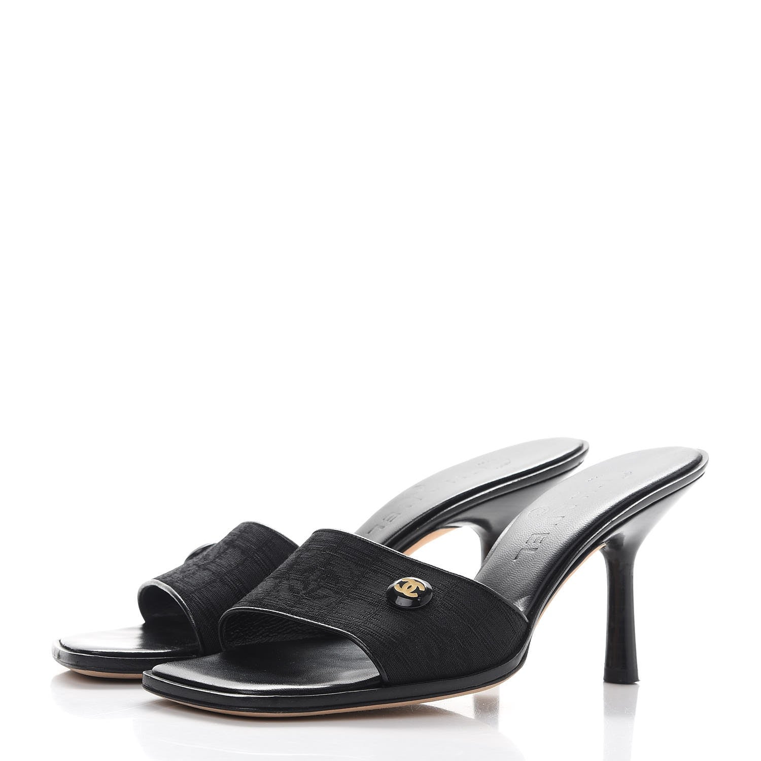 Chanel Nylon Travel Ligne CC Mules 37 Black 3 of 11