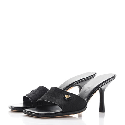 Chanel Nylon Travel Ligne CC Mules 37 Black 3 of 11