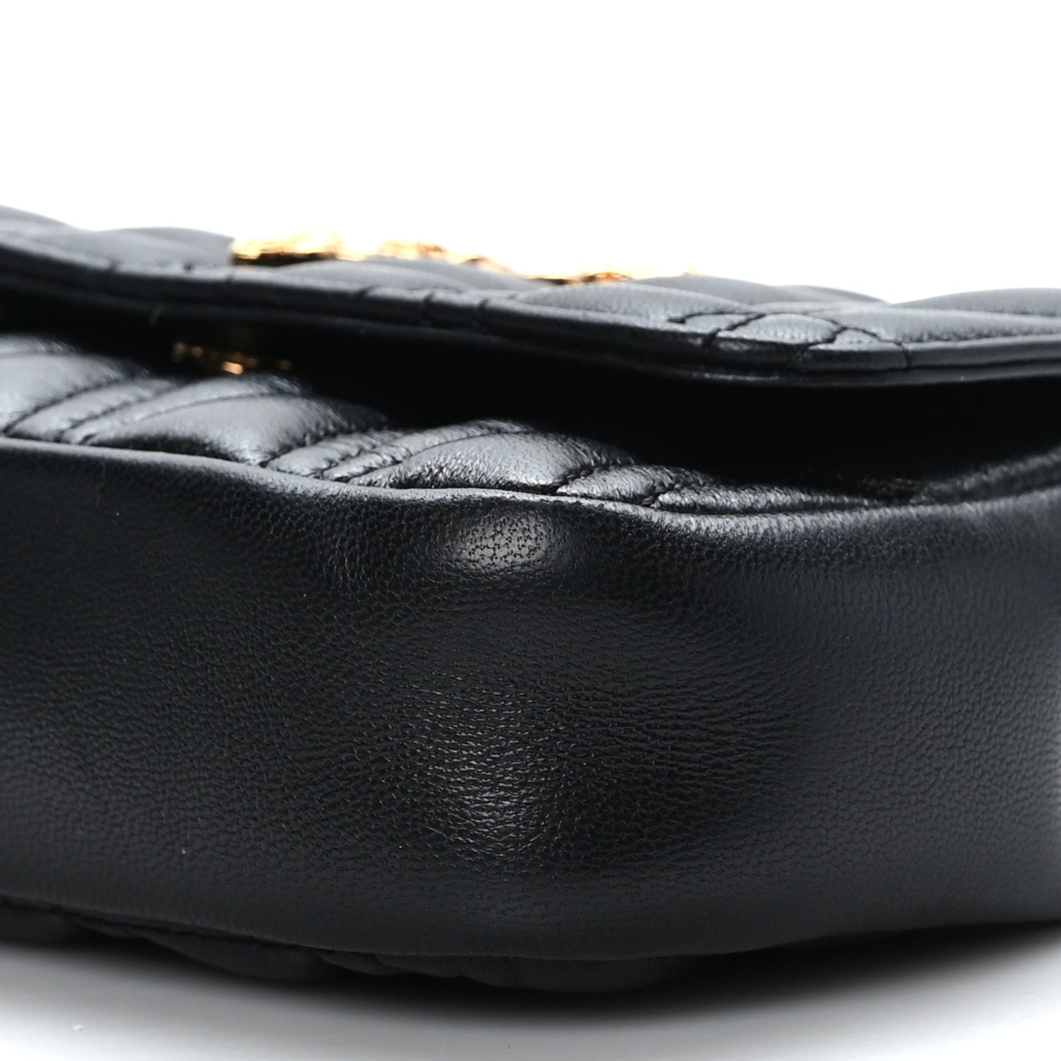 Versace Nappa Quilted Virtus Evening Bag Black 8 of 8