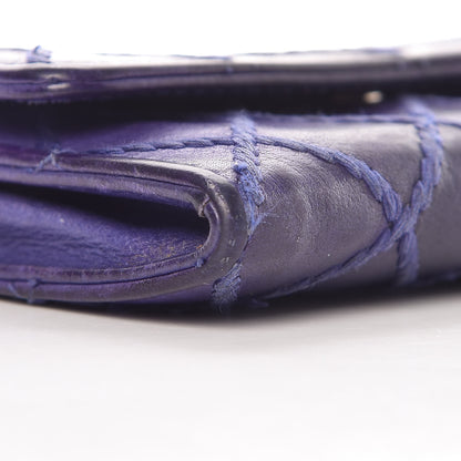 Chanel Calfskin Diamond Stitched Card Holder Wallet Purple 9 of 15
