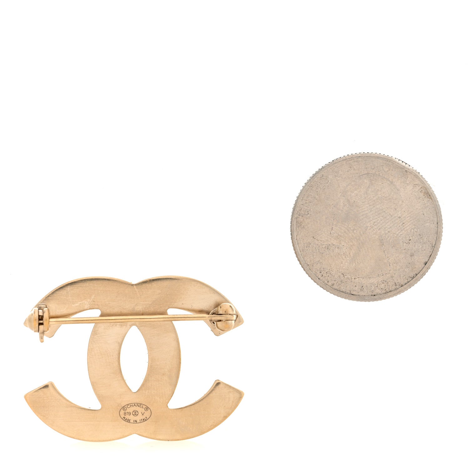 Chanel Pearl CC Brooch Gold 2 of 4