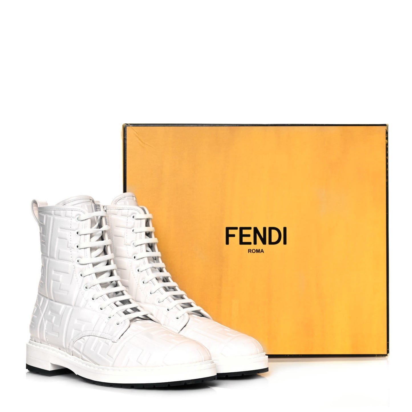 Nappa FF Embossed Womens Biker Boots 40.5 Snow