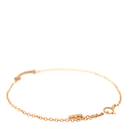 Tiffany 18K Rose Gold Diamond Mini T Smile Bracelet 2 of 4
