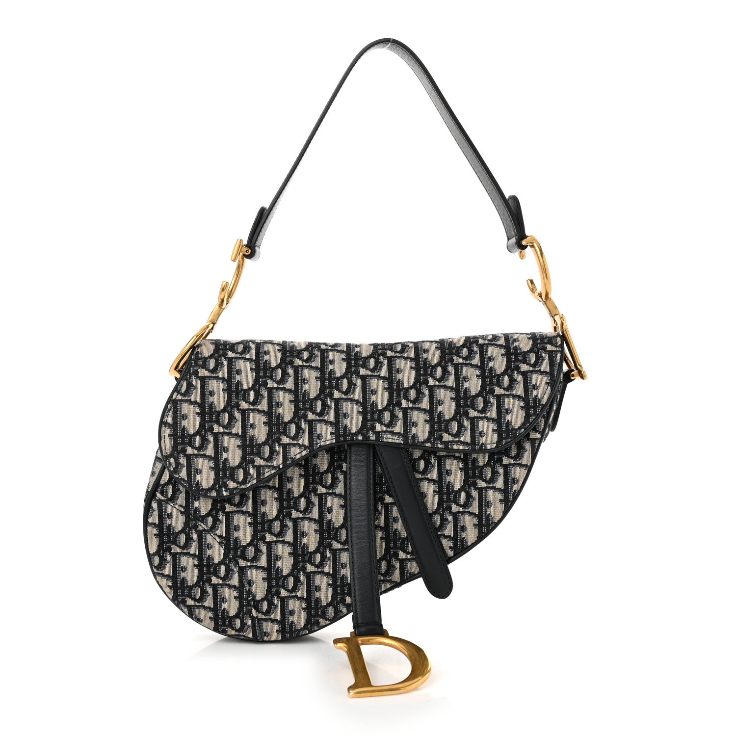Christian Dior Oblique Saddle Bag Blue 1 of 10