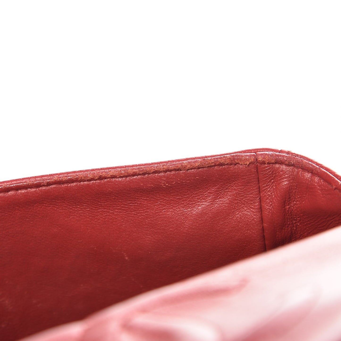 Caviar Quilted Medium Double Flap Red