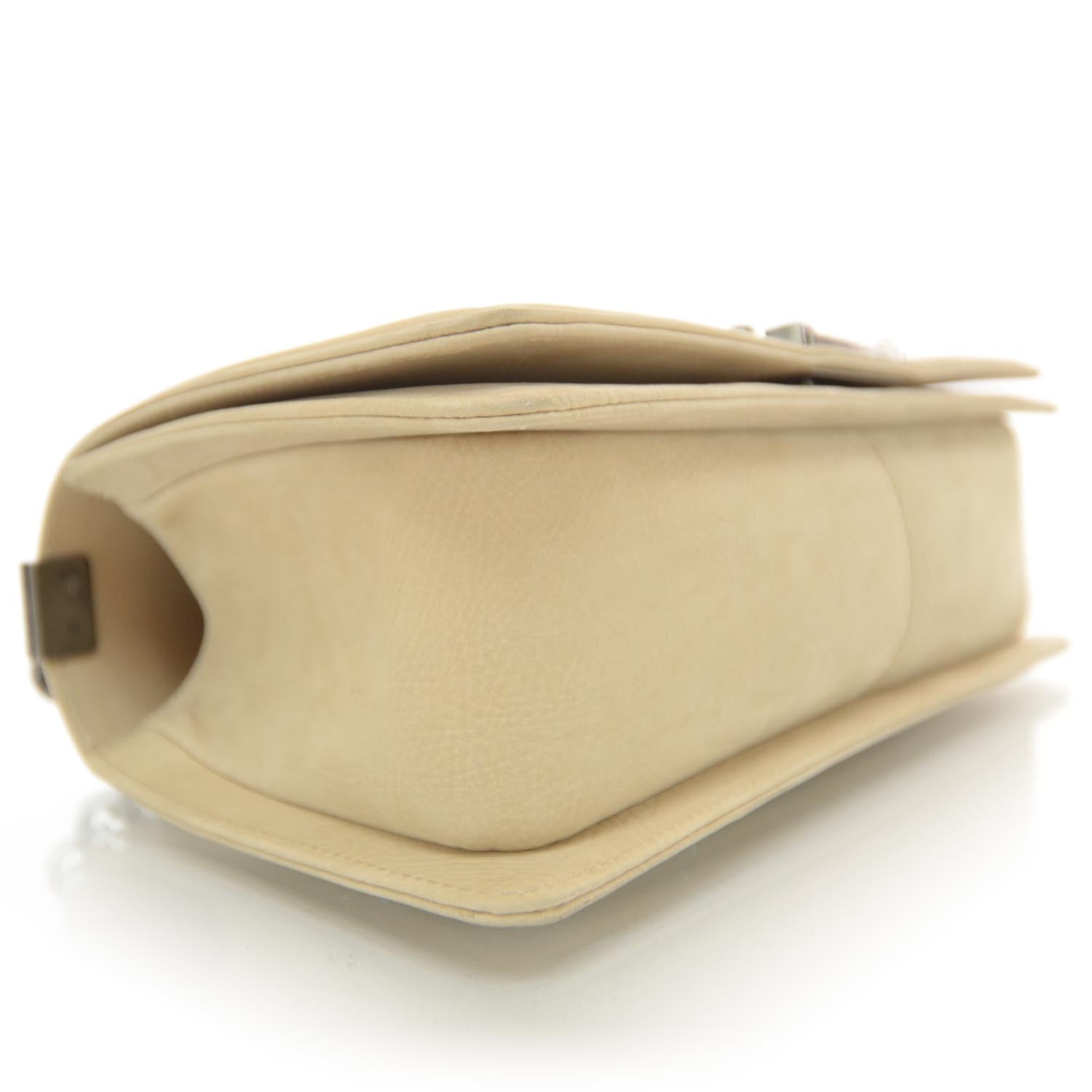 Chanel Suede Caviar Medium Boy Flap Bag Beige 4 of 8