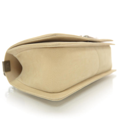 Chanel Suede Caviar Medium Boy Flap Bag Beige 4 of 8