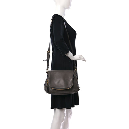 Tom Ford Grained Calfskin Medium Jennifer Dark Brown 2 of 9