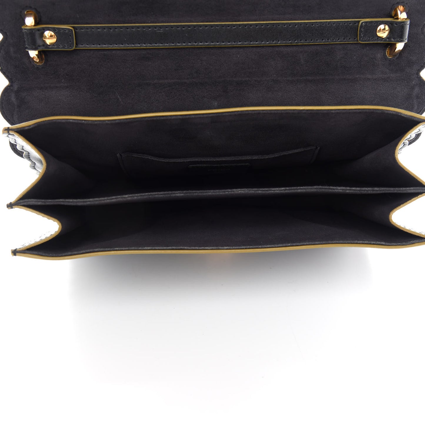 Vitello Liberty Scalloped Studded Kan I Shoulder Bag Black
