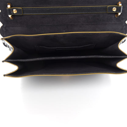 Fendi Vitello Liberty Scalloped Studded Kan I Shoulder Bag Black 5 of 11