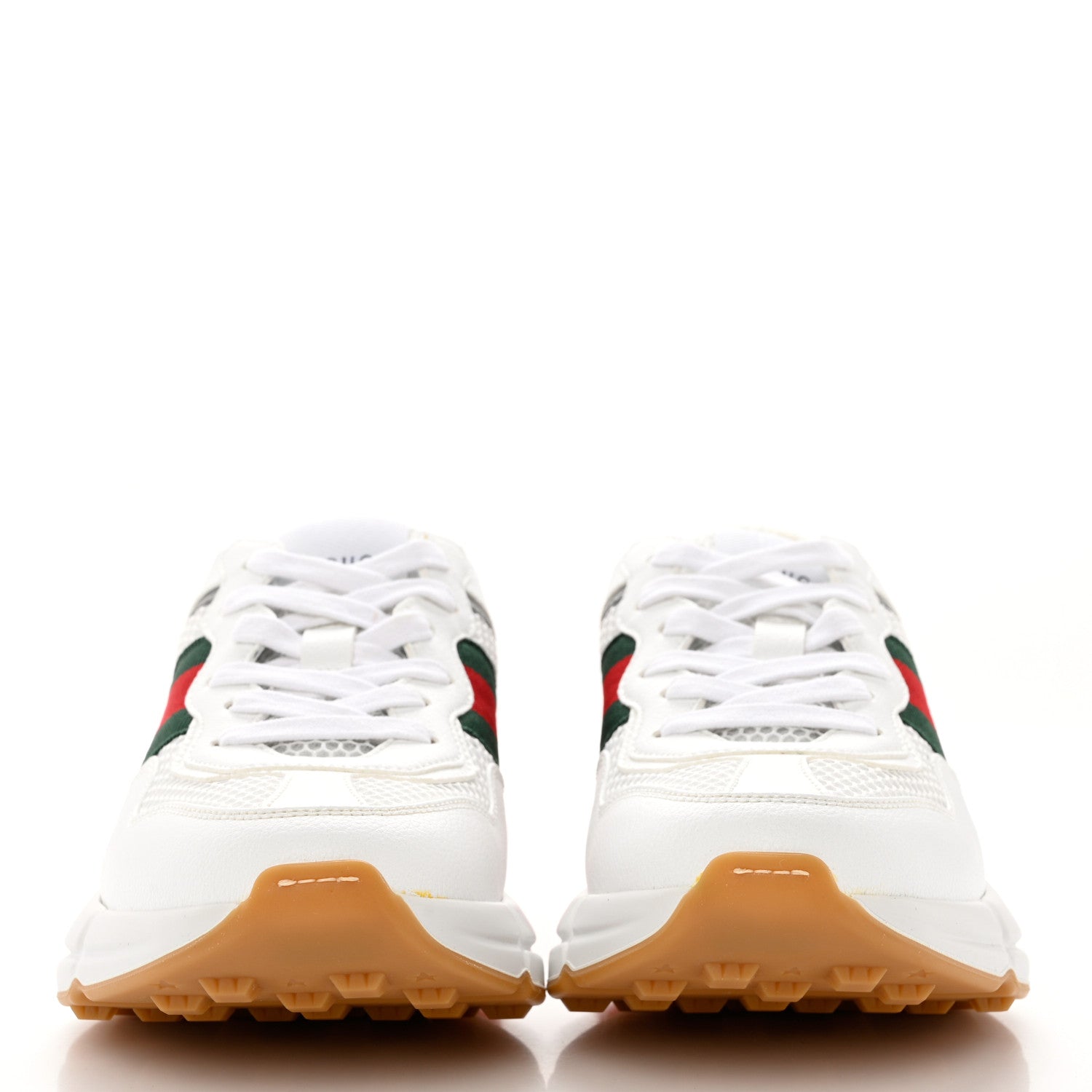 Gucci Lavaredo Eco Fabric Mesh Web Womens Rhyton Reflective Sneakers 36.5 Great White Green Red Silver 2 of 12