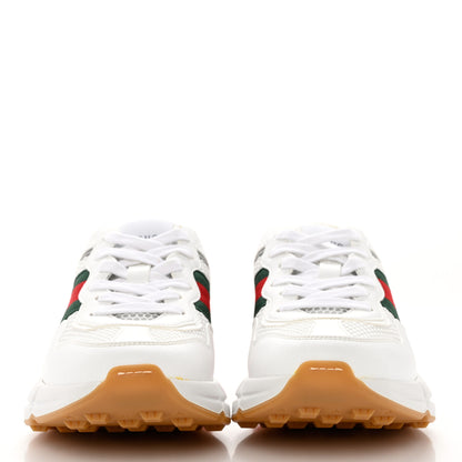 Gucci Lavaredo Eco Fabric Mesh Web Womens Rhyton Reflective Sneakers 36.5 Great White Green Red Silver 2 of 12