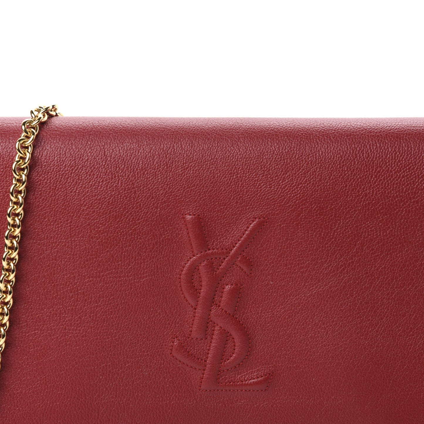Calfskin Monogram Belle de Jour Chain Clutch Rouge Orient