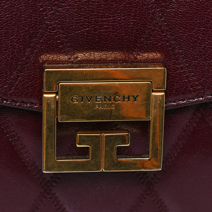 Givenchy Goatskin Quilted Medium GV3 Shoulder Bag Aubergine 15 of 16