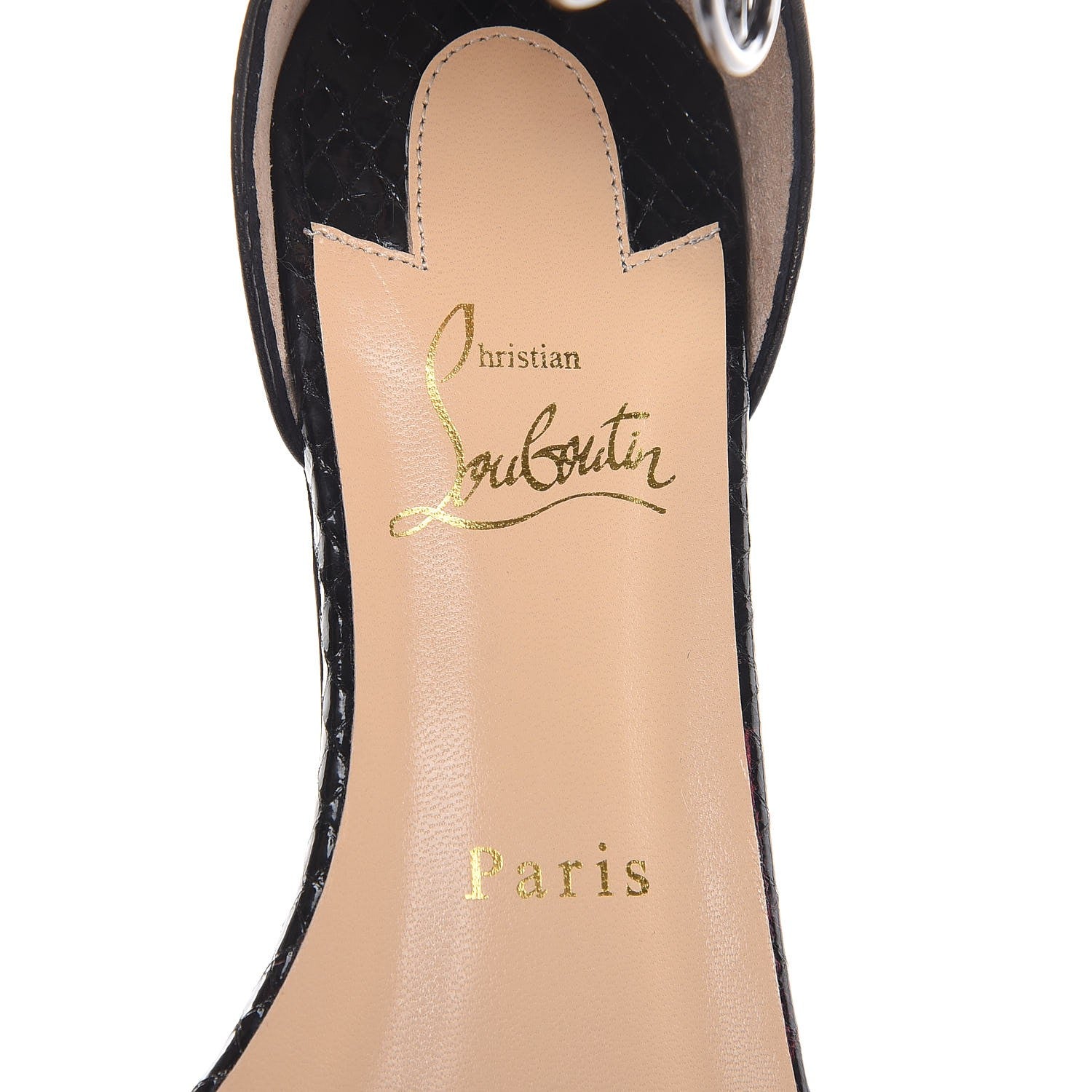 Christian Louboutin Shiny Nappa Lame Sirene Gypsoflat Sandals 37.5 Black 7 of 8
