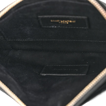 Saint Laurent Grain De Poudre Chevron Monogram Large Bill Pouch Black 5 of 13