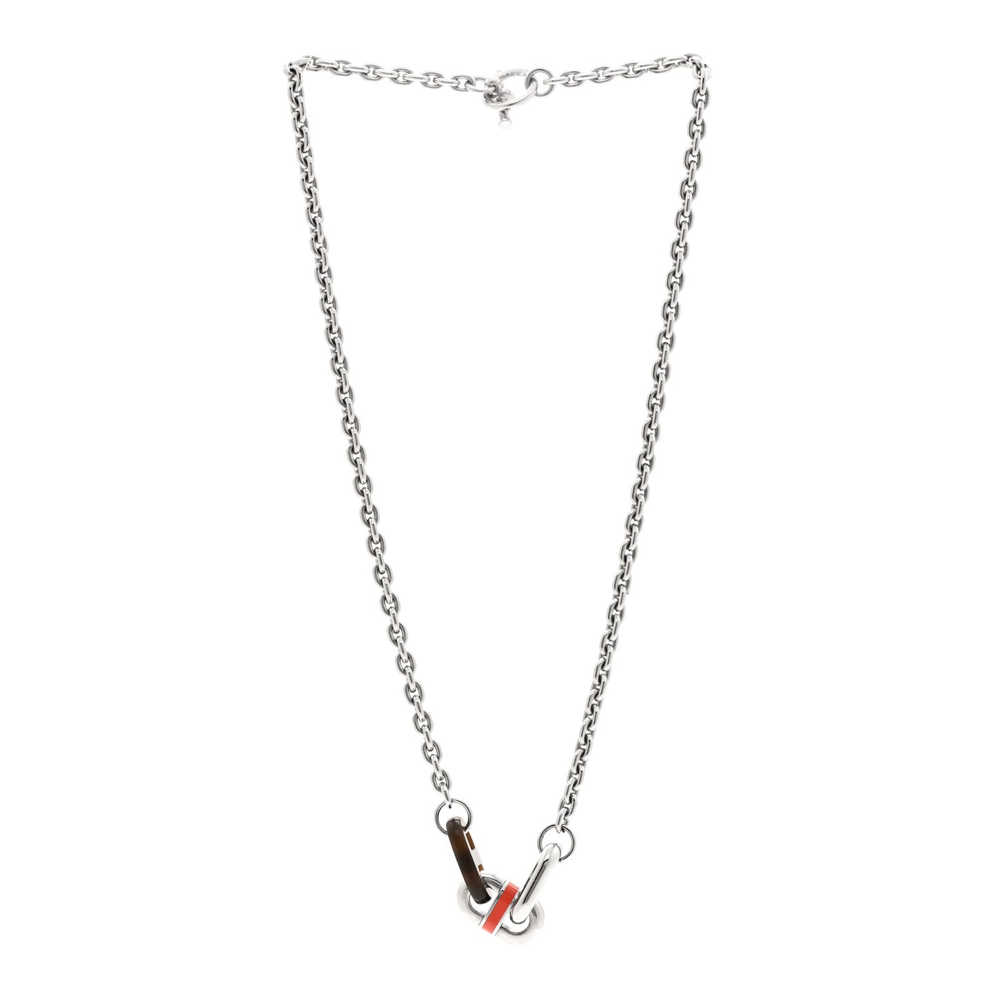 Palladium Buffalo Horn Lacquered Maillon Necklace