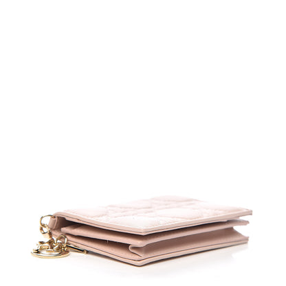 Christian Dior Lambskin Cannage Small Lady Dior Flap Card Holder Light Pink 4 of 8