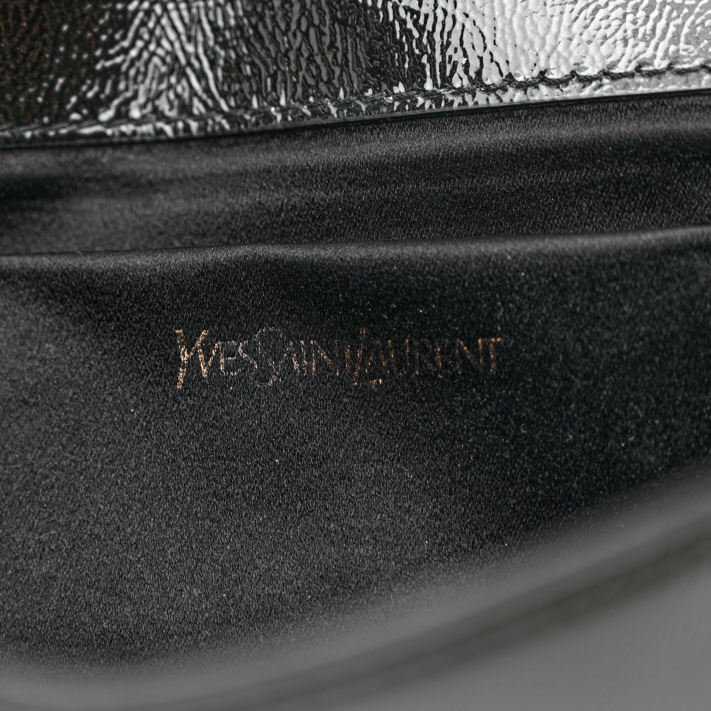 Textured Patent Monogram Small Belle De Jour Clutch Black