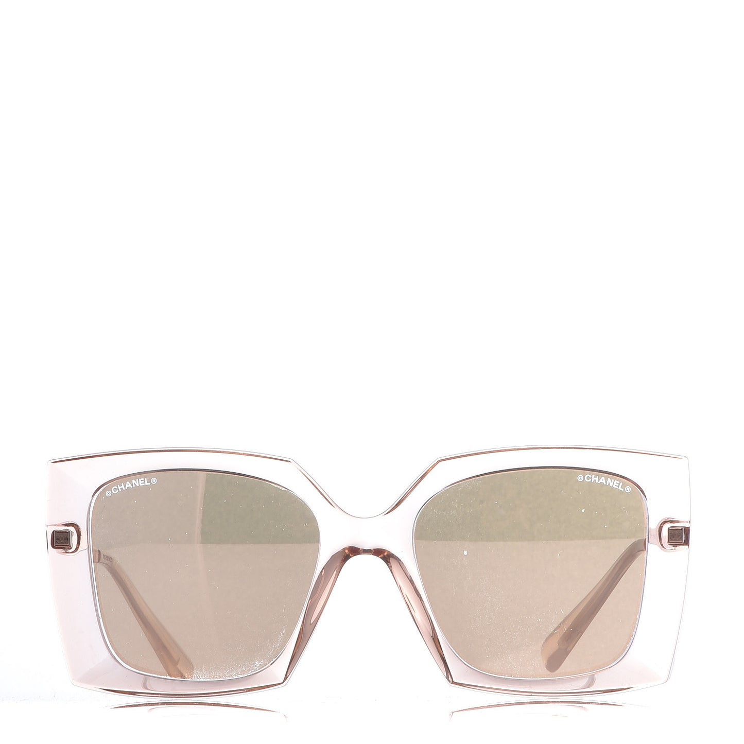 18K Pink Gold Mirror Square Sunglasses 6051 Pink