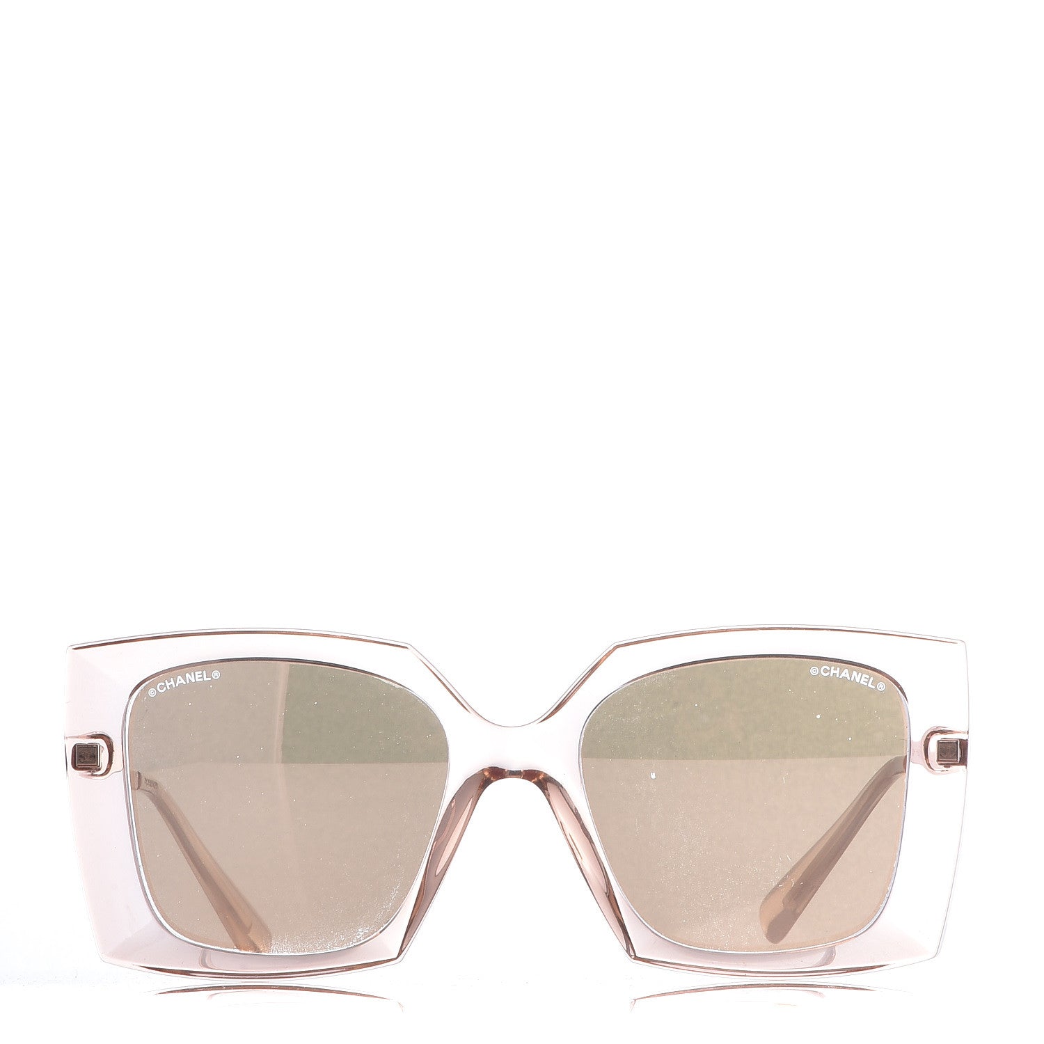 Chanel 18K Pink Gold Mirror Square Sunglasses 6051 Pink 2 of 8