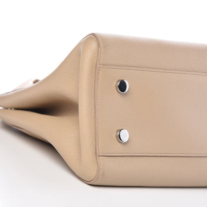 Saint Laurent Calfskin Medium Rive Gauche Cabas Dark Beige 11 of 16