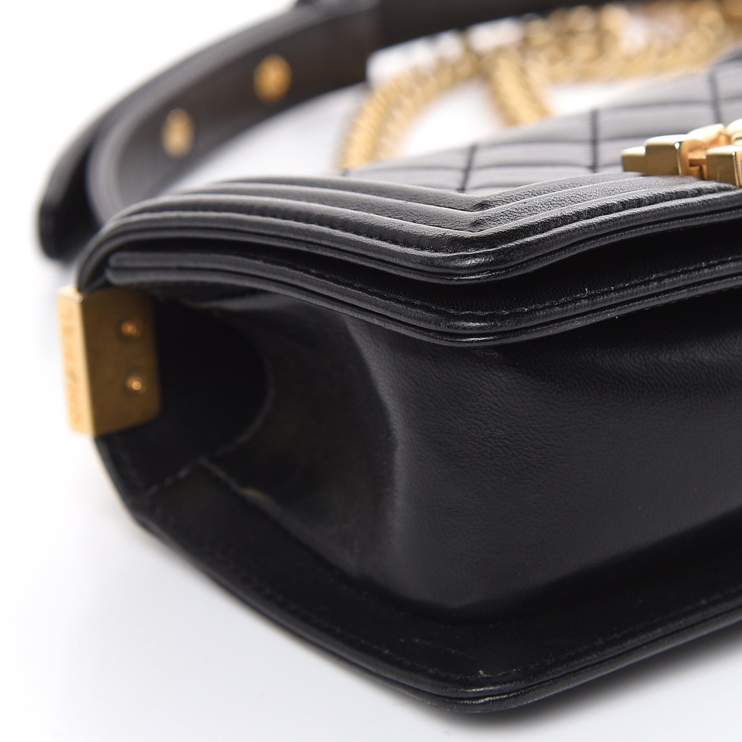 Lambskin Quilted Mini Boy Flap Black