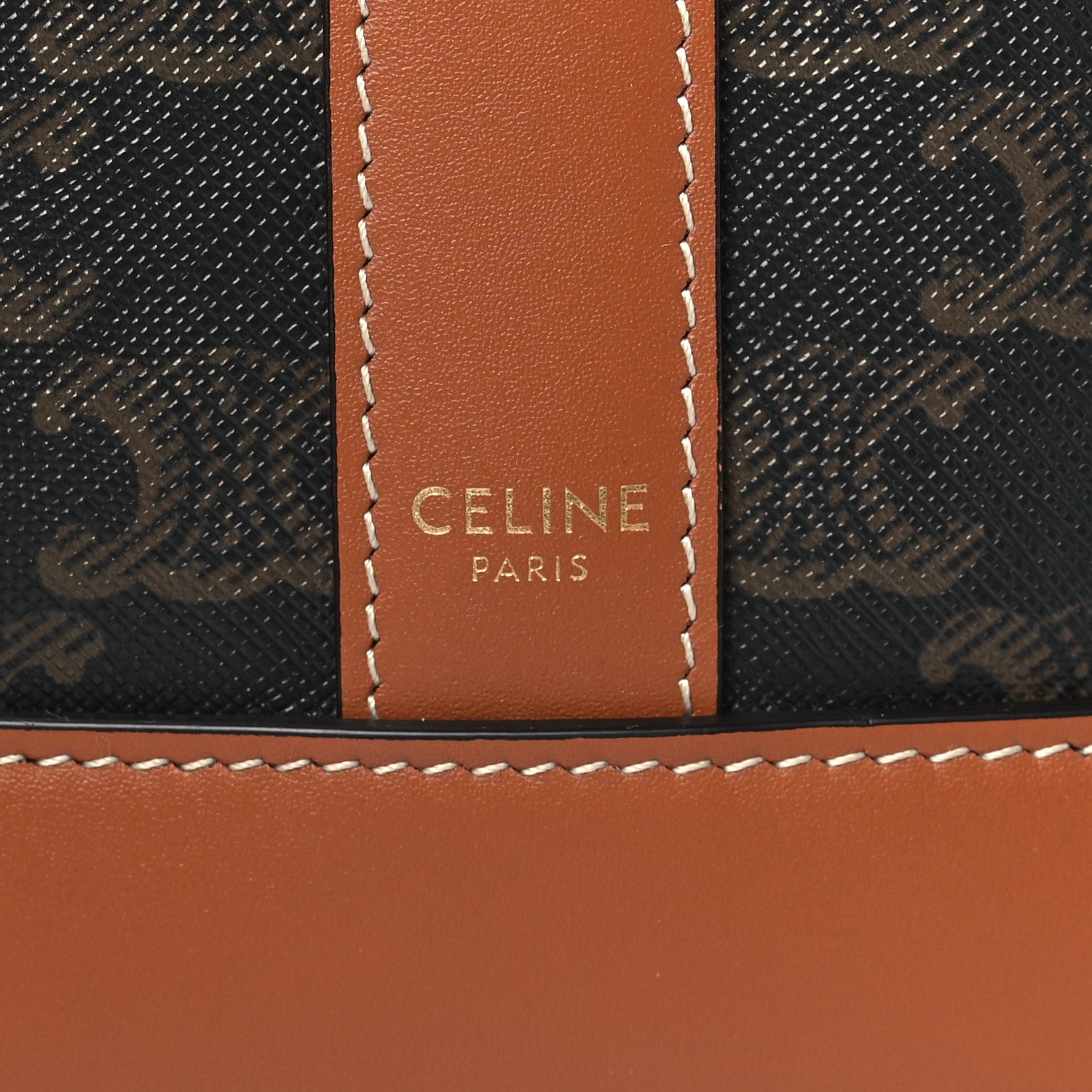 Celine Triomphe Canvas Calfskin Small Bucket Bag Tan 6 of 10