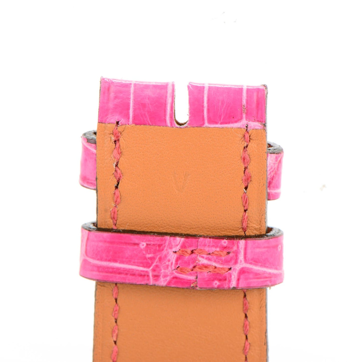 Shiny Porosus Crocodile Watch Strap Framboise