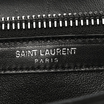 Saint Laurent Suede Matelasse Chevron Fringe Monogram Medium College Bag Black 7 of 15