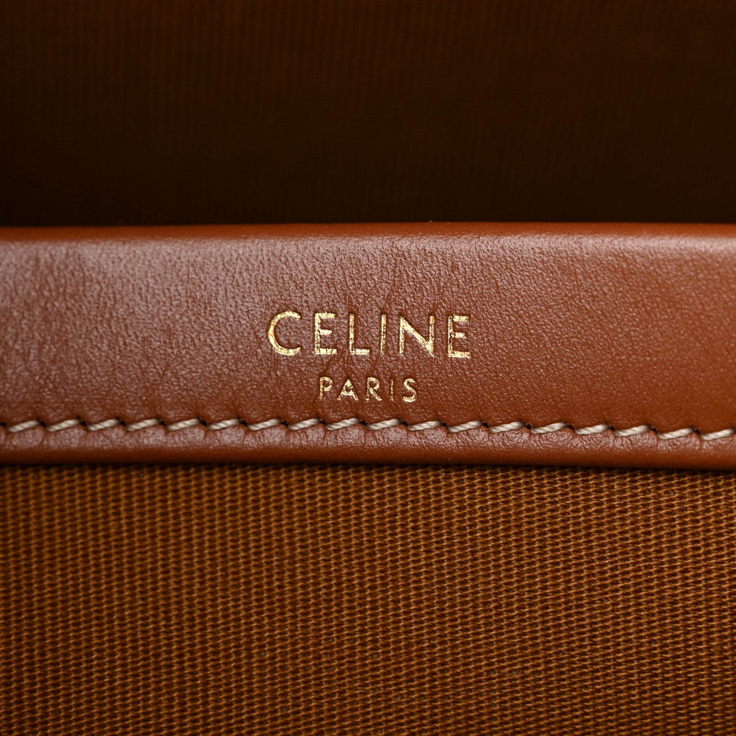Triomphe Canvas Calfskin Mini Horizontal Cabas Tan