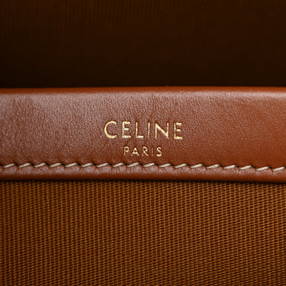 Celine Triomphe Canvas Calfskin Mini Horizontal Cabas Tan 6 of 9