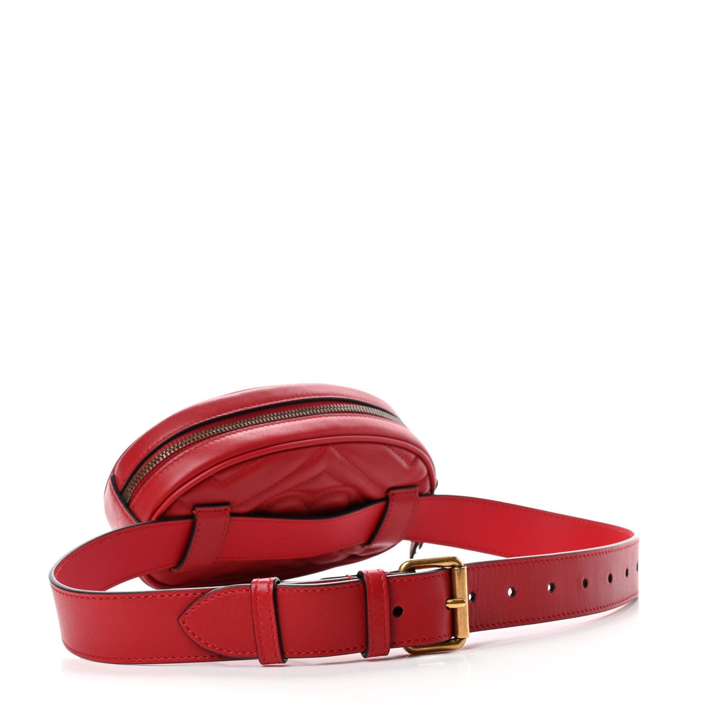Calfskin Matelasse GG Marmont Belt Bag 85 34 Hibiscus Red