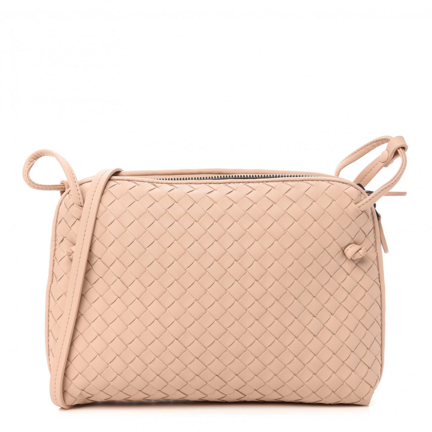 Nappa Intrecciato Nodini Crossbody Messenger Nude
