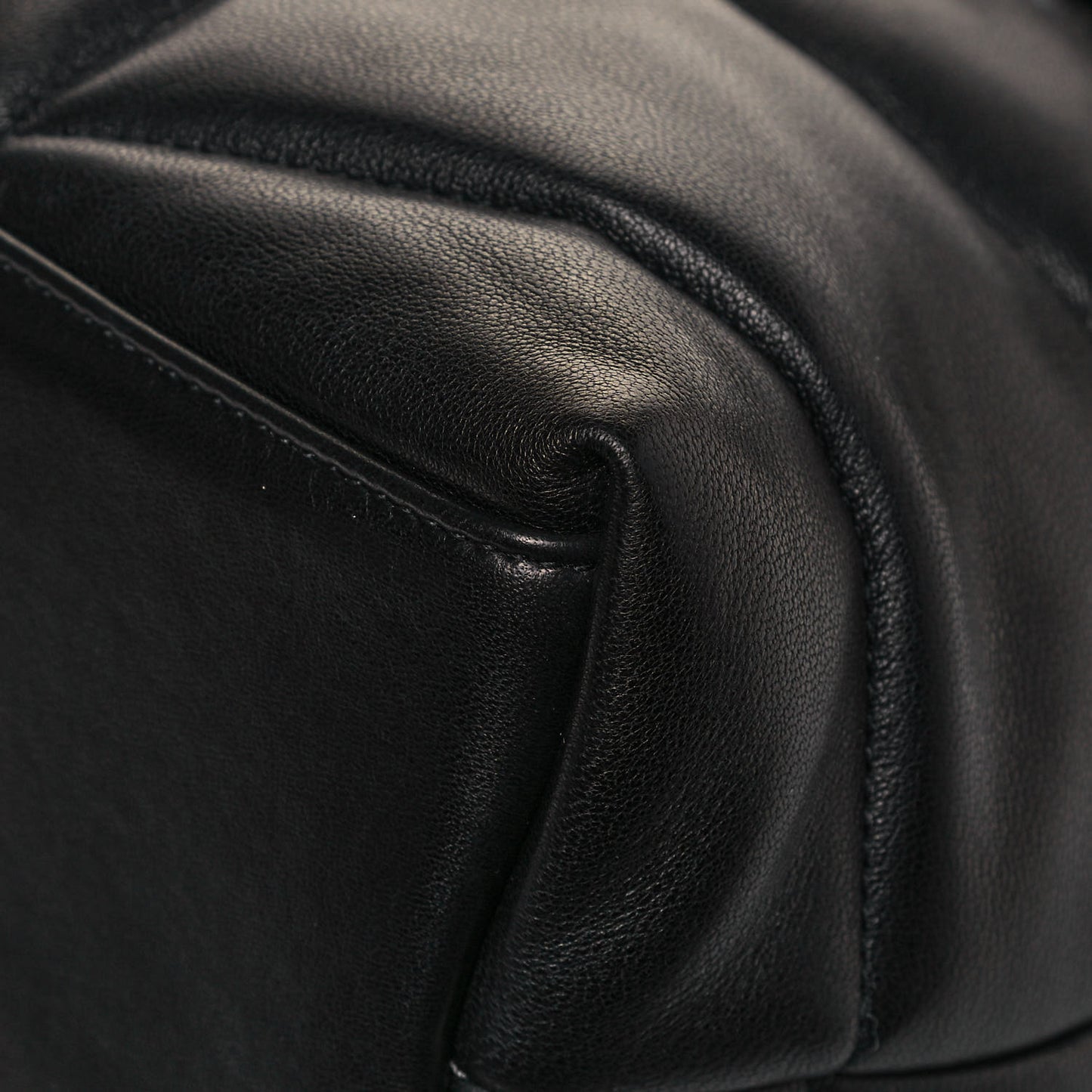Lambskin Quilted Medium Loulou Puffer Monogram Chain Satchel Black