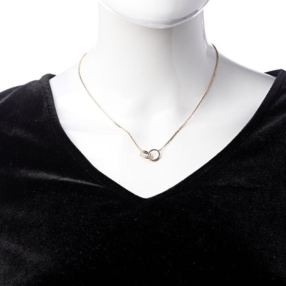 Cartier 18K Pink Gold Diamond Interlocking LOVE Necklace 2 of 8