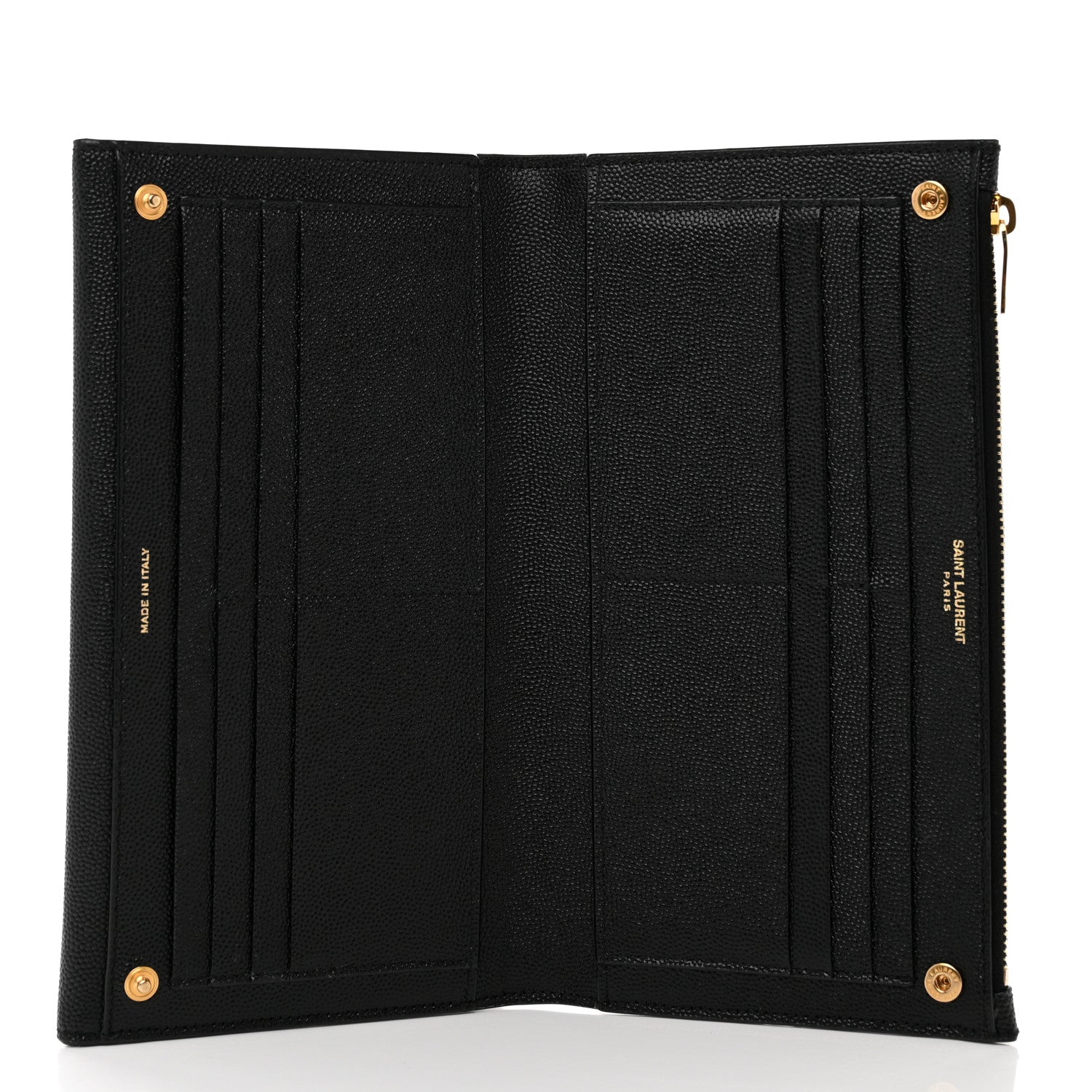 Saint Laurent Grain De Poudre Monogram Uptown Wallet Black 5 of 7