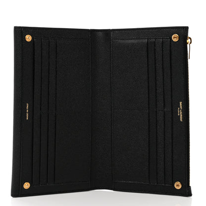 Saint Laurent Grain De Poudre Monogram Uptown Wallet Black 5 of 7