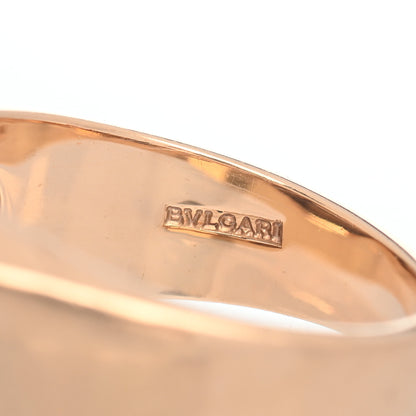 Bulgari 18K White Yellow Gold Tronchetto Logo Ring 50 5.25 5 of 5
