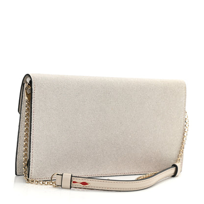 Christian Louboutin Glitter Calfskin Loubi54 Crossbody Clutch Silver 3 of 9
