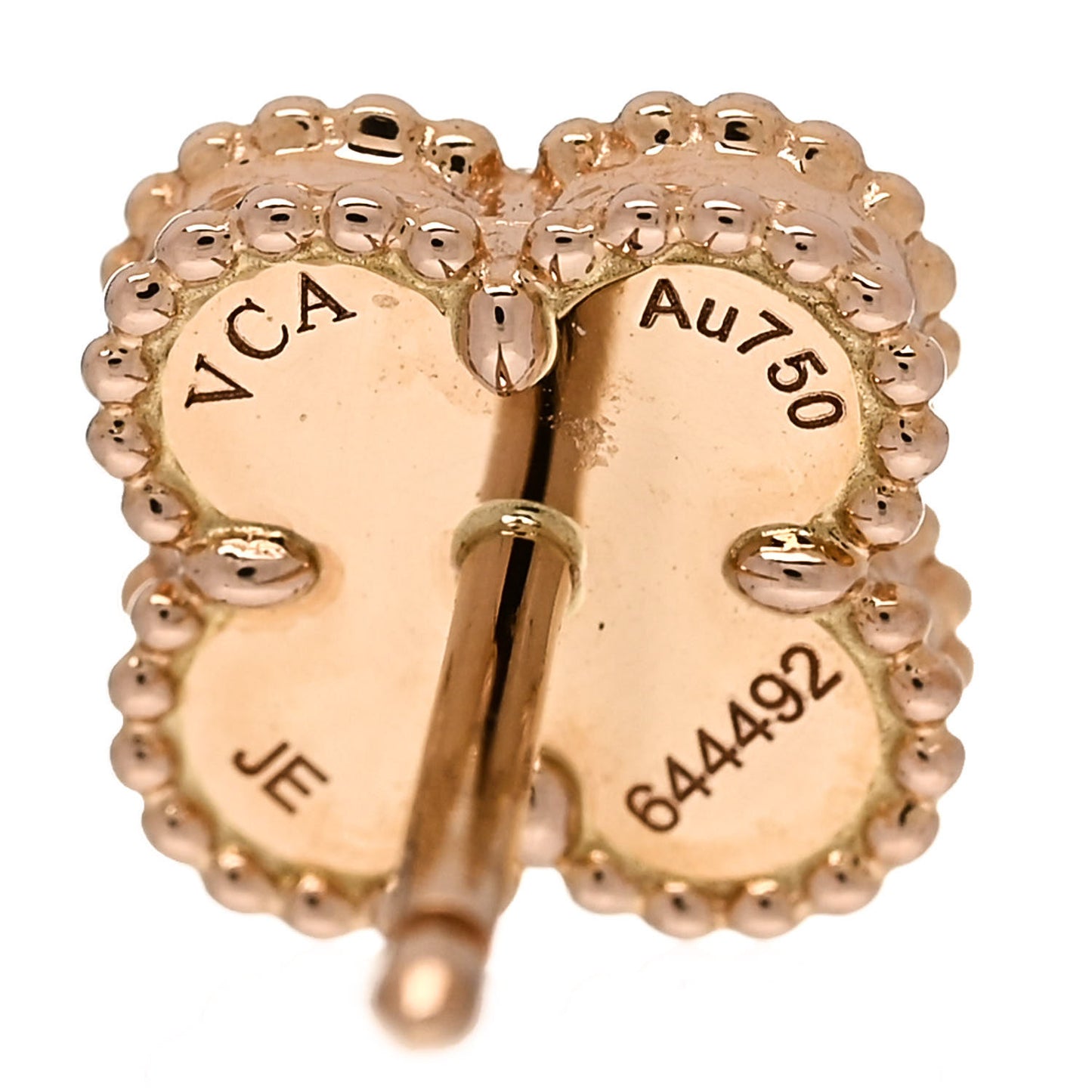 18K Rose Gold Carnelian Sweet Alhambra Earrings