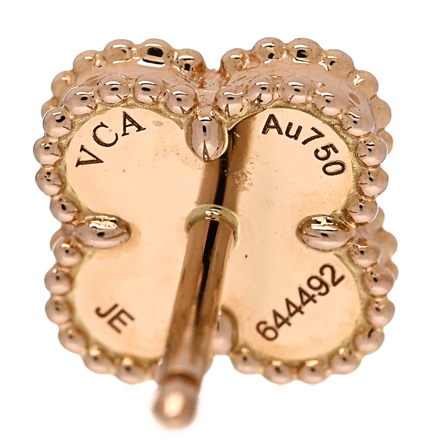 Van Cleef & Arpels 18K Rose Gold Carnelian Sweet Alhambra Earrings 4 of 5