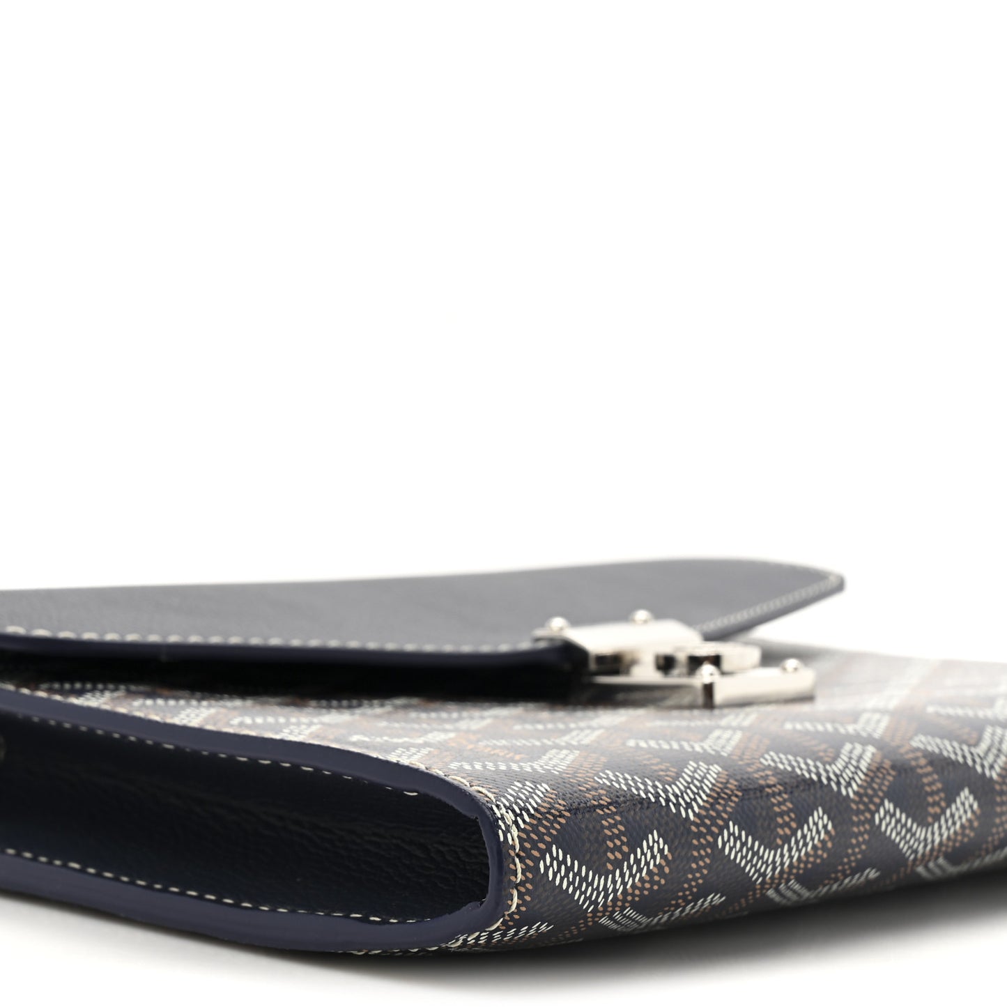 Goyardine Calfskin Chypre Wallet Pouch Navy
